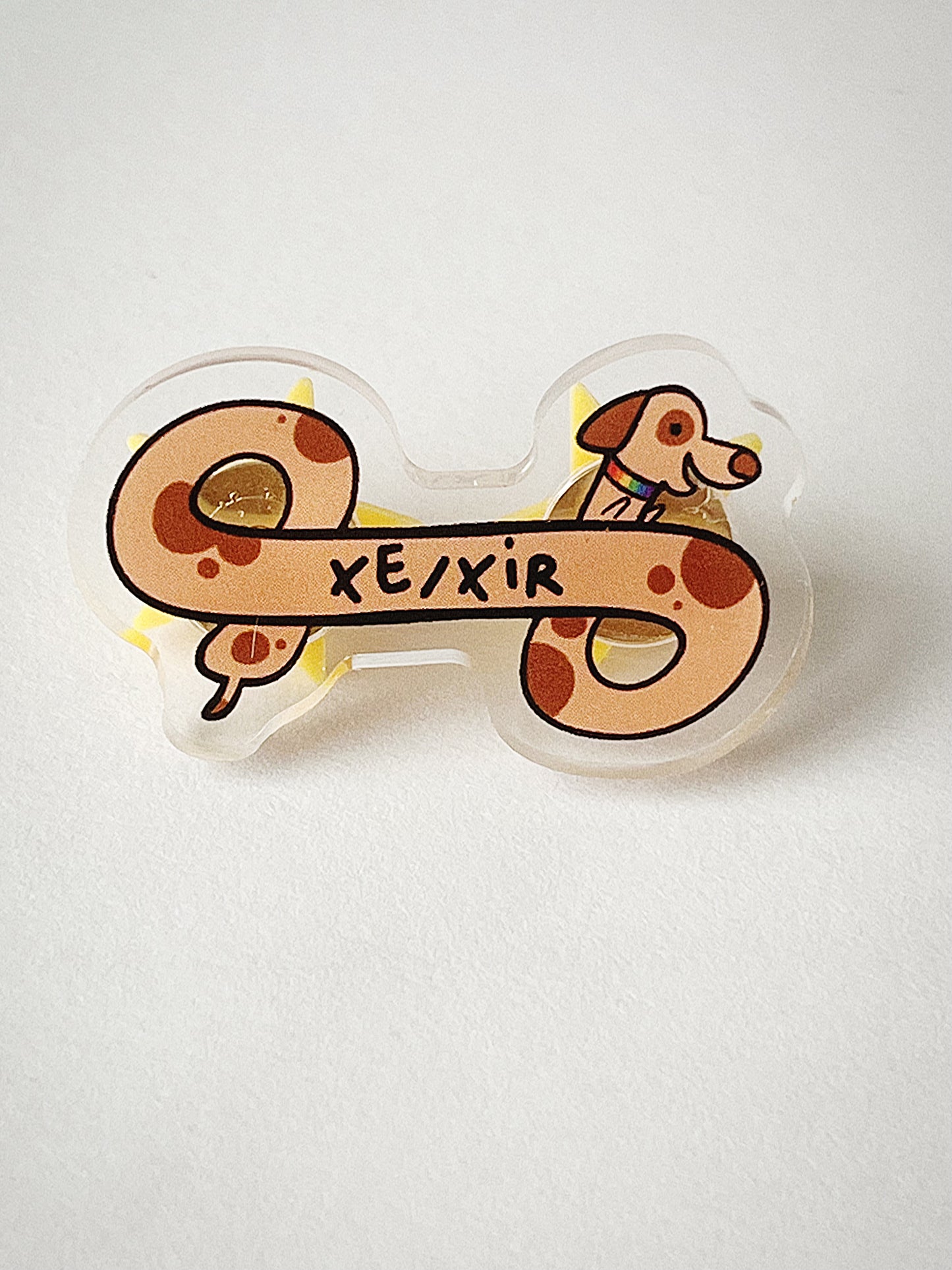 Pretzel Pup Pronoun Pin