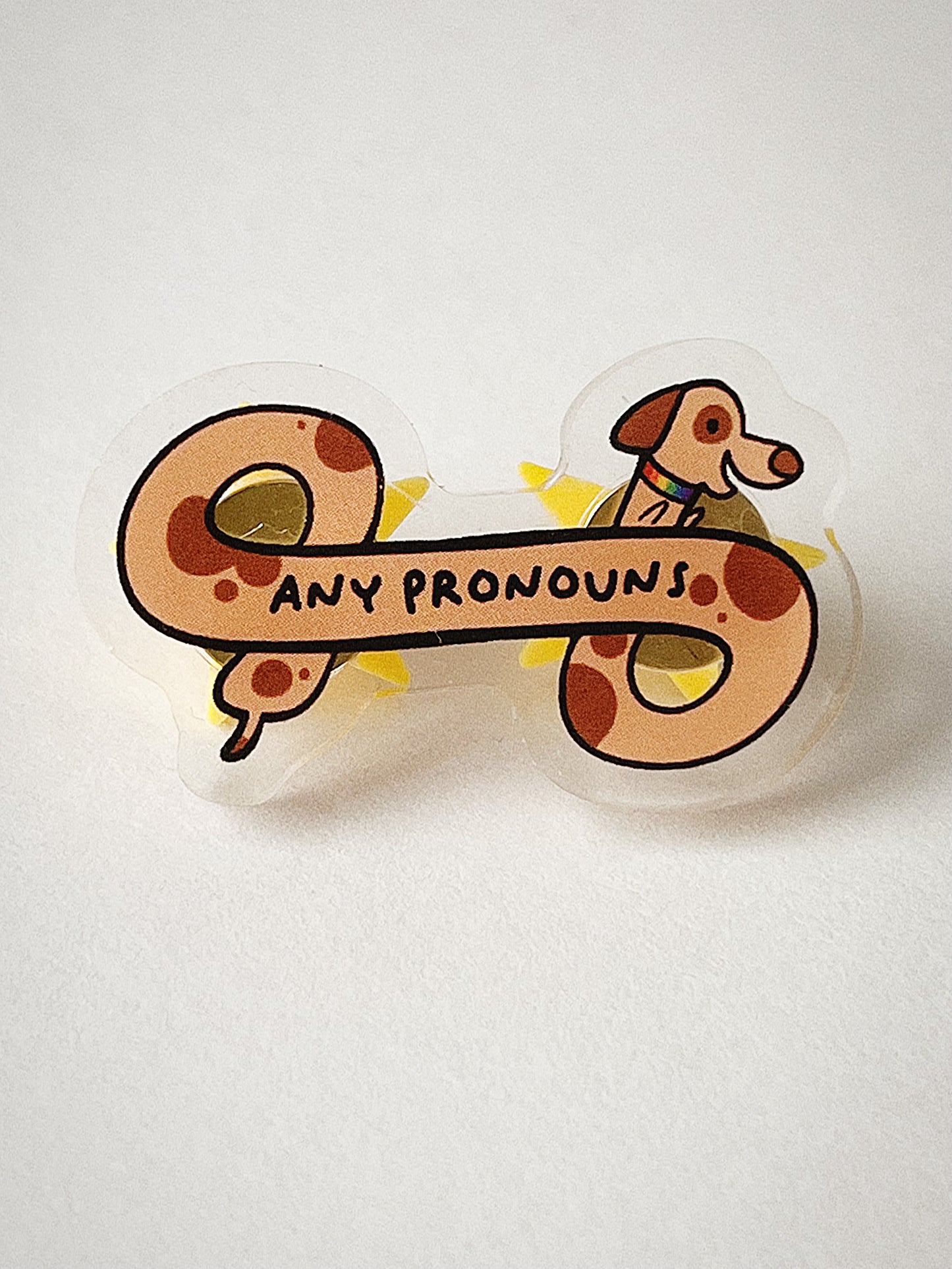 Pretzel Pup Pronoun Pin