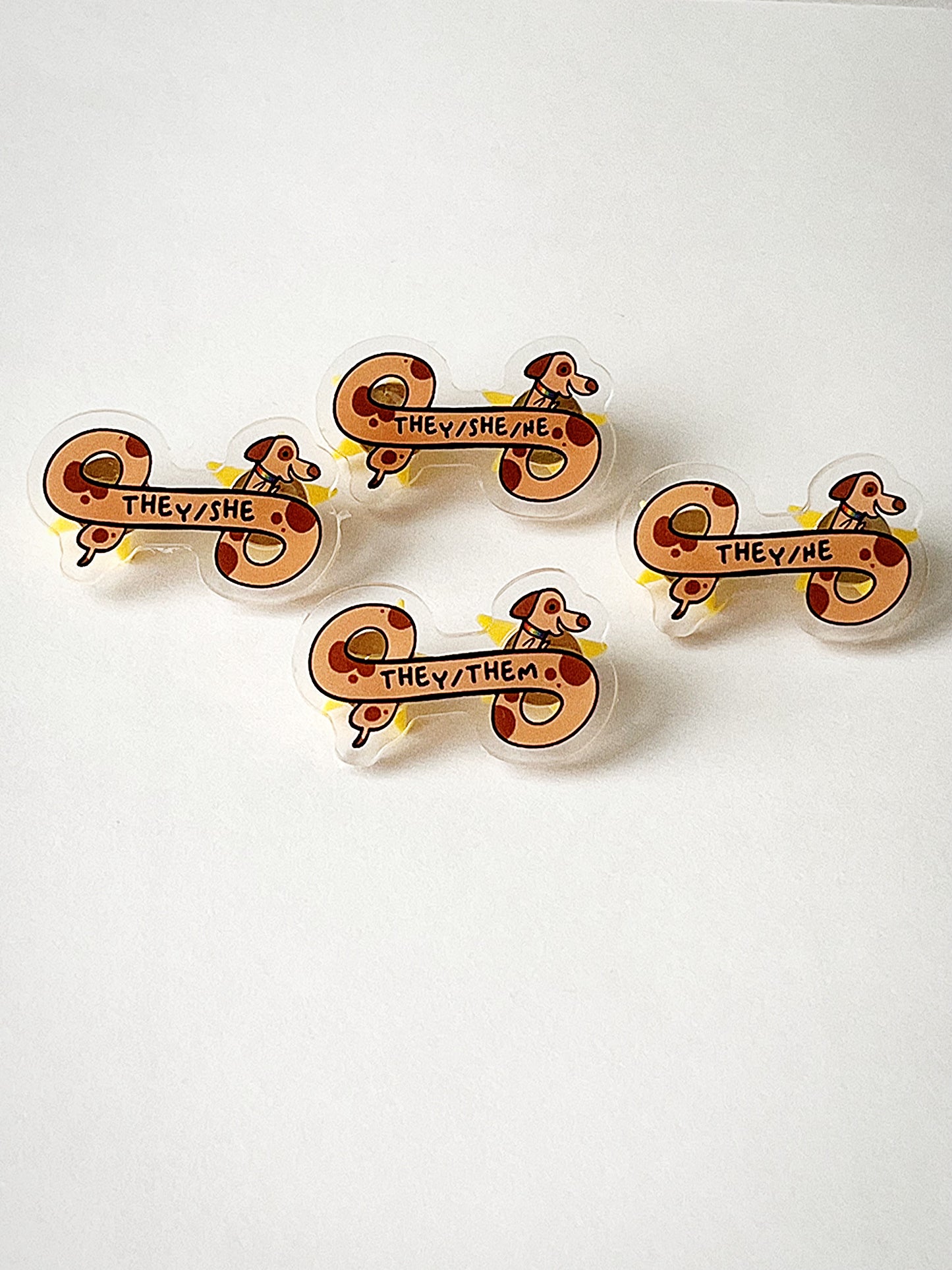 Pretzel Pup Pronoun Pin