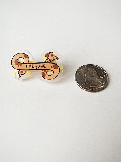 Pretzel Pup Pronoun Pin